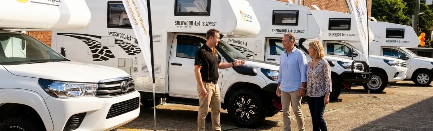 Motorhome fleet at the workshop